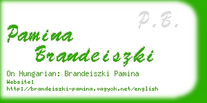 pamina brandeiszki business card